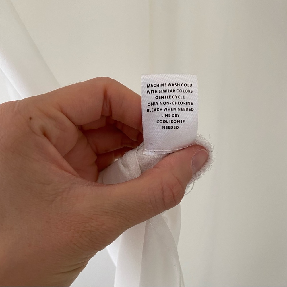 Como Vintage Sheer Long White Button Down Size Small - Picture 10 of 11